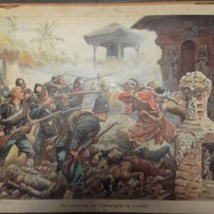 De verovering van Tjakranegaraop Lombok. (KNIL) 1894  (verkocht)