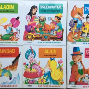 serie van 6 panoramaboekjes: Alice in wonderland + Aladin en de wonderlamp + Gulliver in het land van de dwergen + Sneeuwwitje en de zeven dwergen + Sinbad de zeeman + Pinokkio (compleet)
